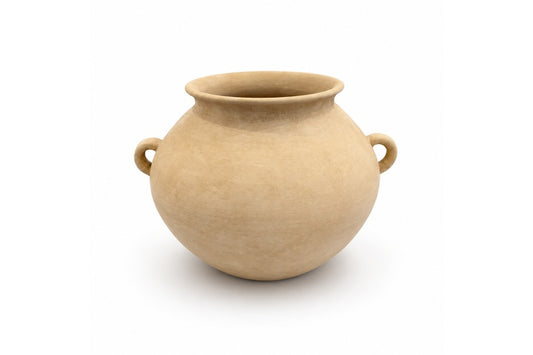 Terracotta Vase with Handles Off-White