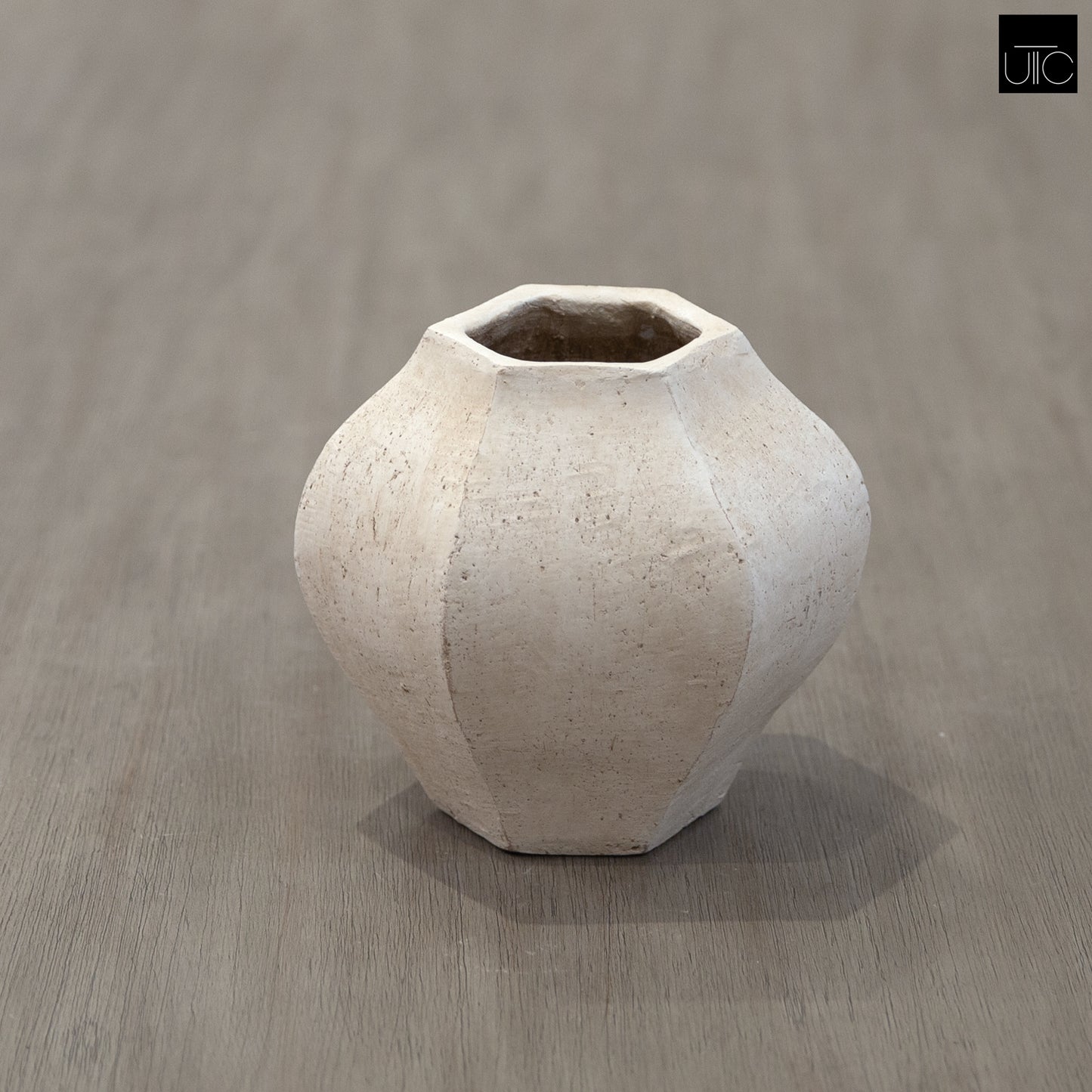 Lana Handcrafted Faceted Terracotta Vase with Sculptural Form