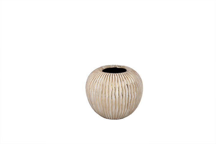 Stoneware Pot Gray & Gold