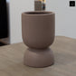 Feya Sculpted Stoneware Pot with Pedestal Base