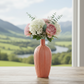 Nhulla Ceramic Round Bottle Vase with Embossed Column Design