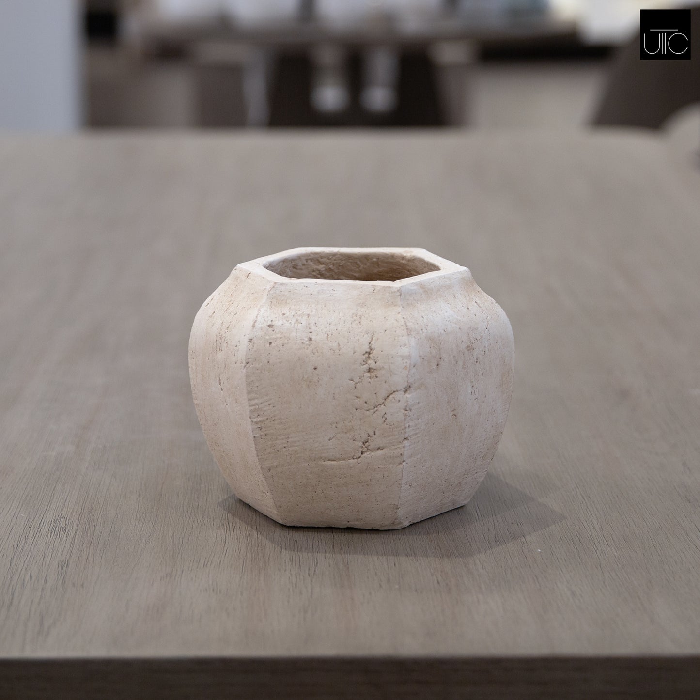 Misu Handcrafted Faceted Terracotta Planter Vase