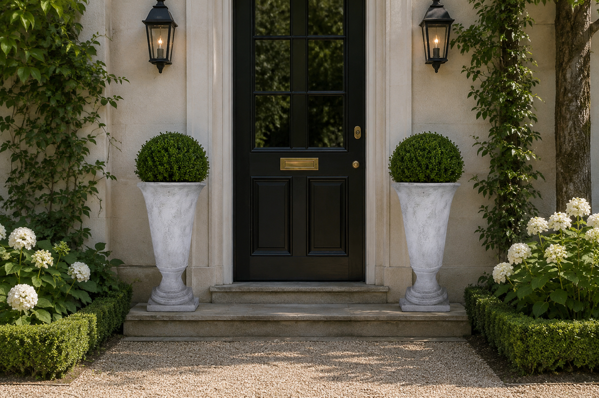 Niya Classic Fiberglass Urn Planter with Pedestal