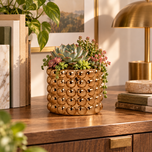 Valera Bronze Stoneware Planter