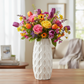 Selma Ceramic Round Vase with Debossed Water Drops Design