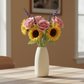 A vase with colorful flowers

