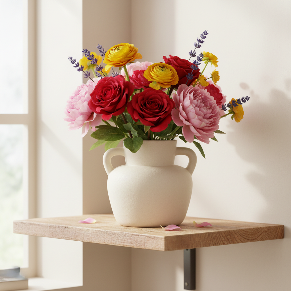 Peyton Bellied Ceramic Vase with Dual Loop Handles