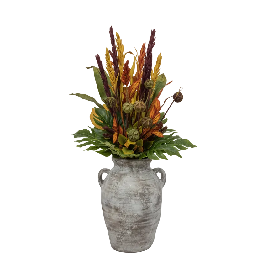 Alizée Round Ceramic Vase with Handles