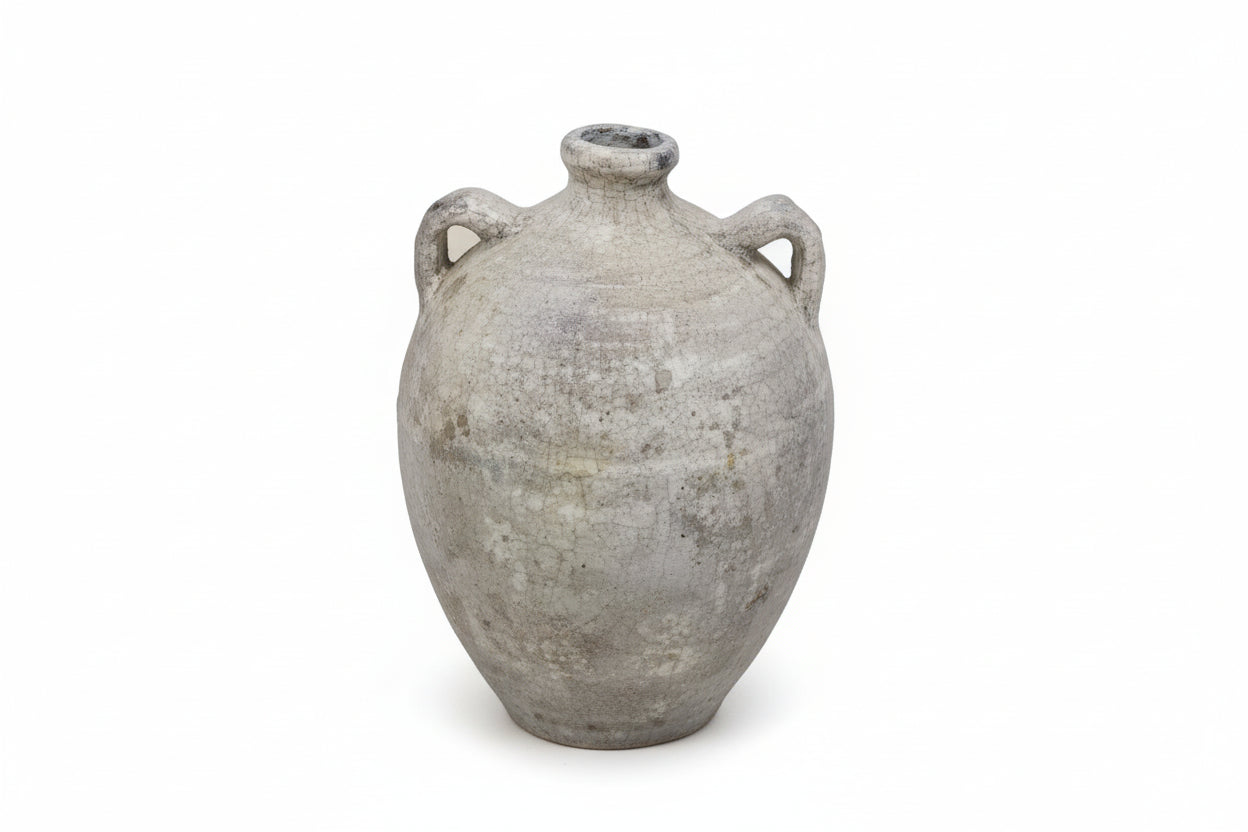 Delphine Weathered Ceramic Vase with Arched Handles