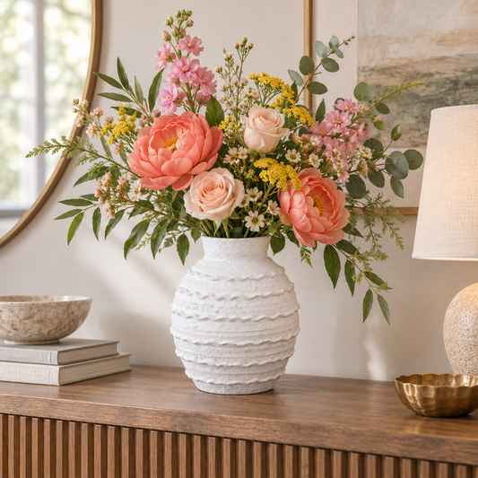 Inès Layered Textured Ceramic Vase