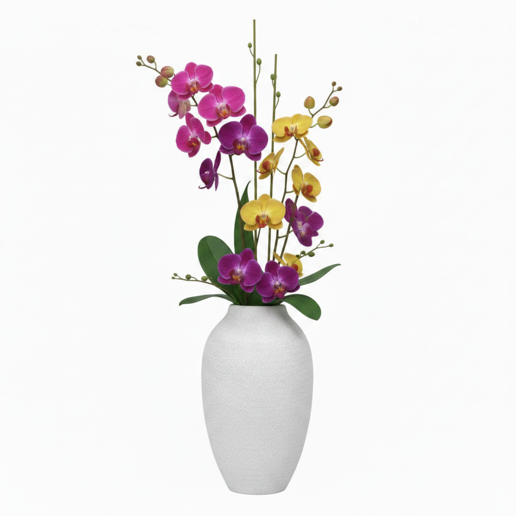 Laci Tall Ovoid Ceramic Vase with Textured Striations