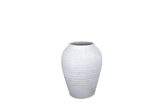 Handcrafted Terracotta Ribbed Cylindrical Vase