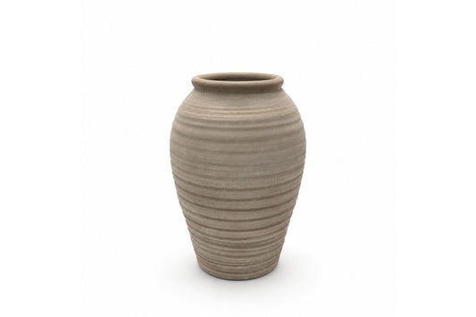 Handcrafted Terracotta MD Ribbed Vase Gray