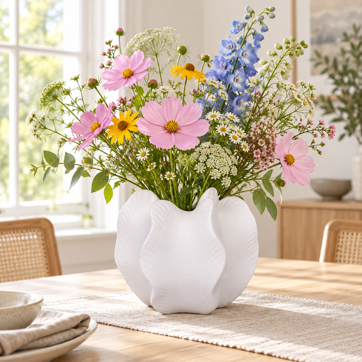 Freya Four-Lobe Sculptural Ceramic Vase