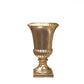 Fluted-Pedestal Fiber Glass Urn With Detailed Rim and Squared Base