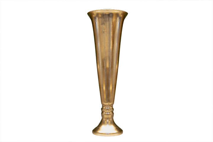 Slender-Pedestal Fiber Glass Urn With Tall Tapered Silhouette