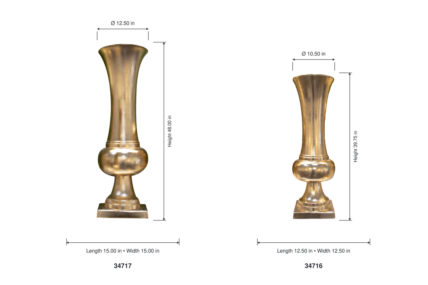 Riya Bulbous-Pedestal Fiberglass Urn - Small