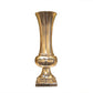 Bulbous-Pedestal Fiber Glass Urn With Square Base and Flared Top