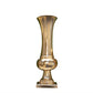 Bulbous-Pedestal Fiber Glass Urn With Square Base and Flared Top