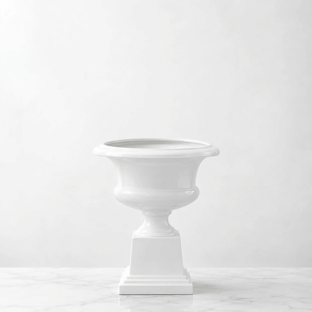 Aluna Campagna Fiberglass Urn Planter with Pedestal