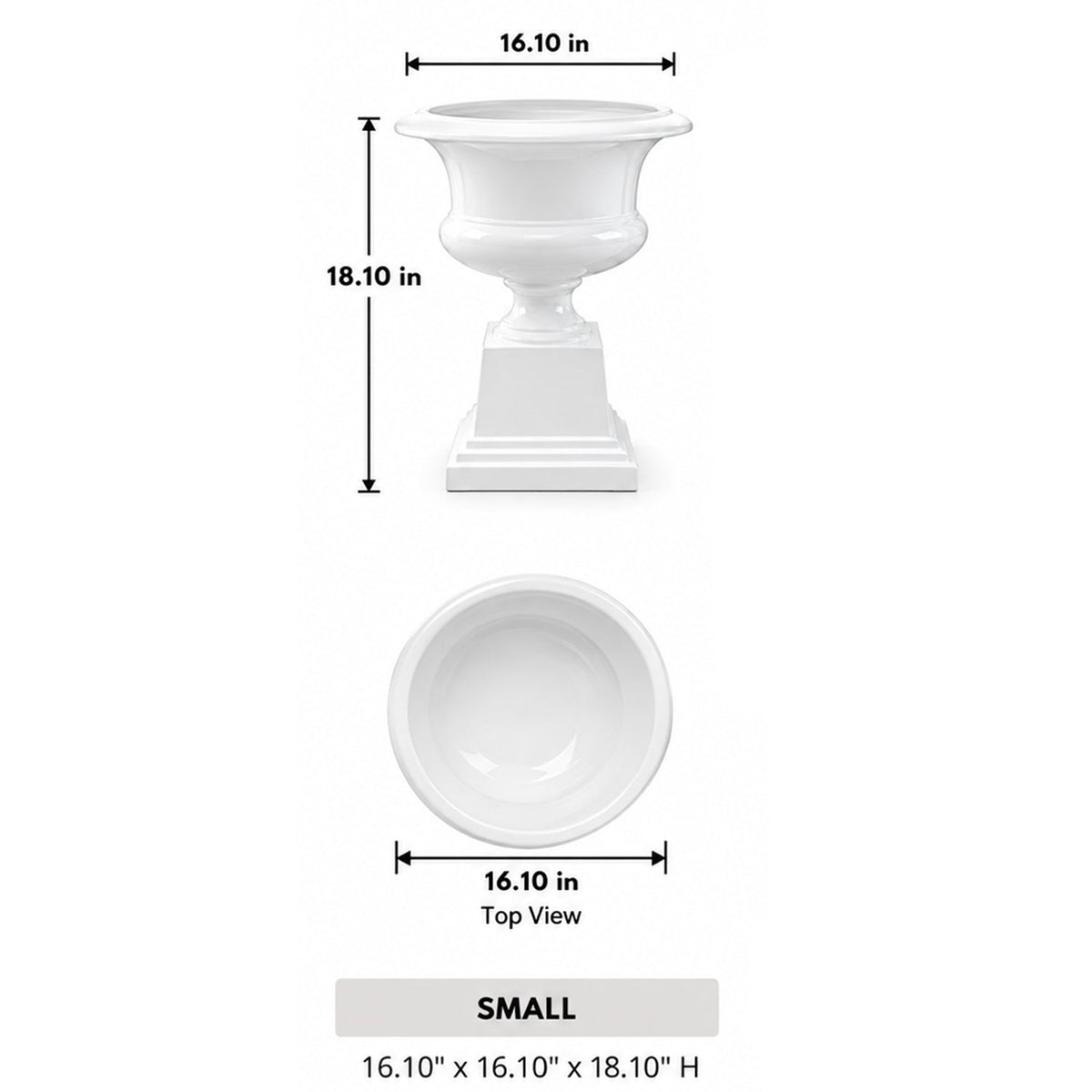 Aluna Campagna Fiberglass Urn Planter with Pedestal