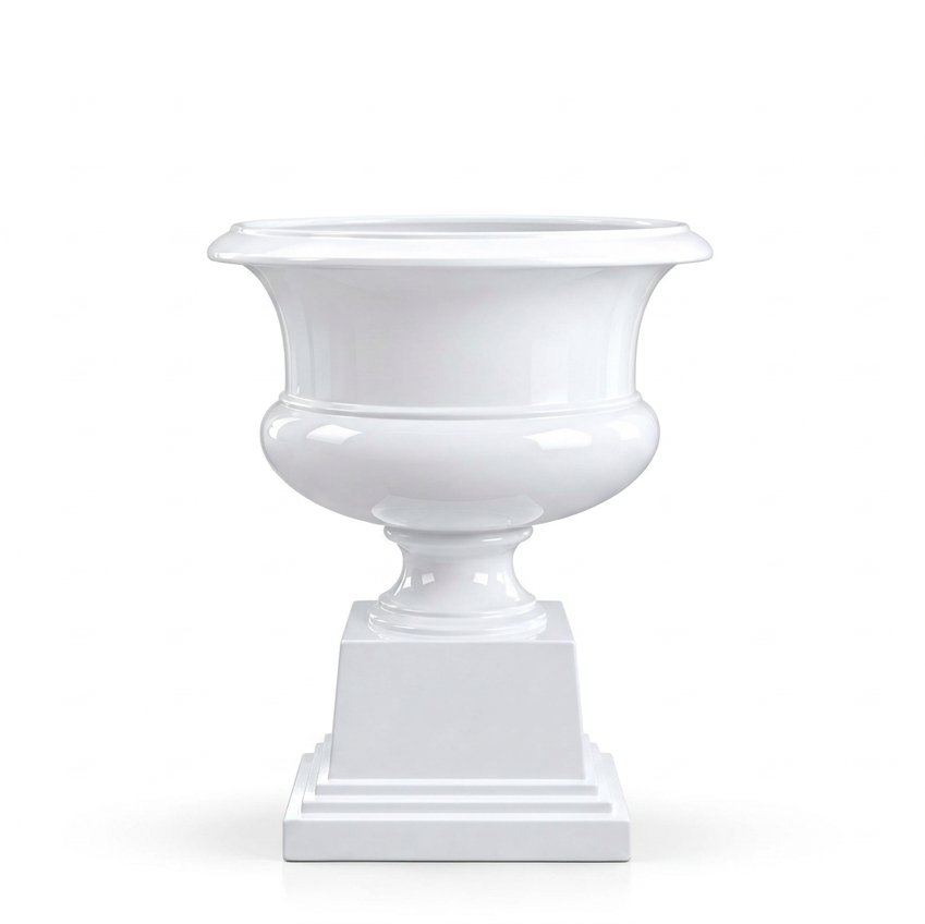 Aluna Campagna Fiberglass Urn Planter with Pedestal