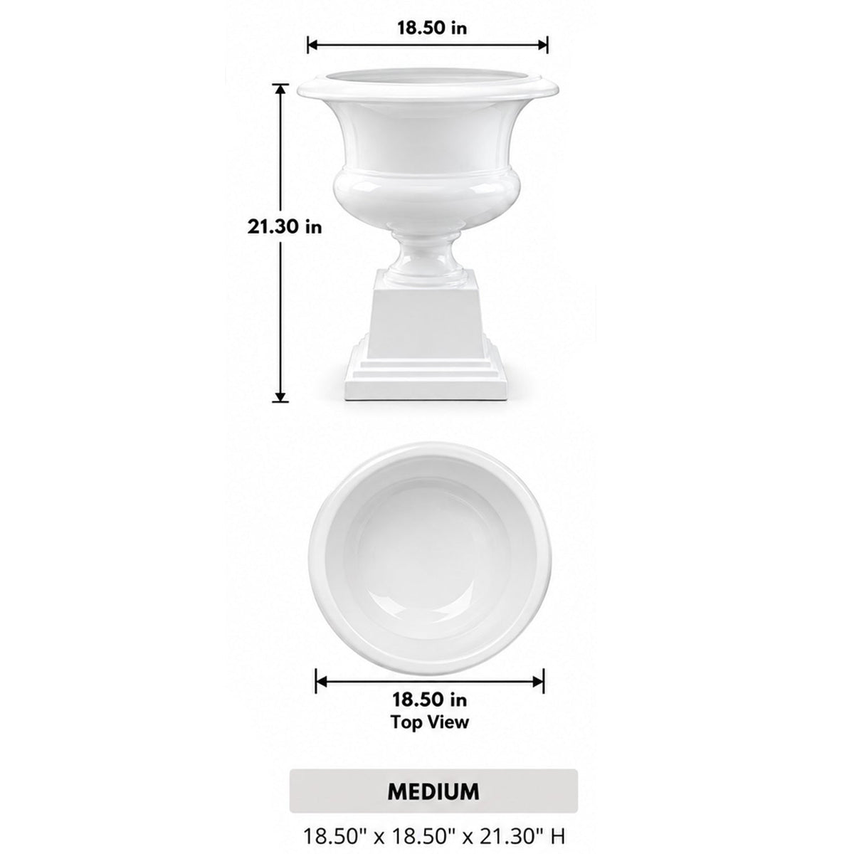 Aluna Campagna Fiberglass Urn Planter with Pedestal