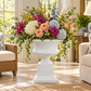 Aluna Campagna Fiberglass Urn Planter with Pedestal