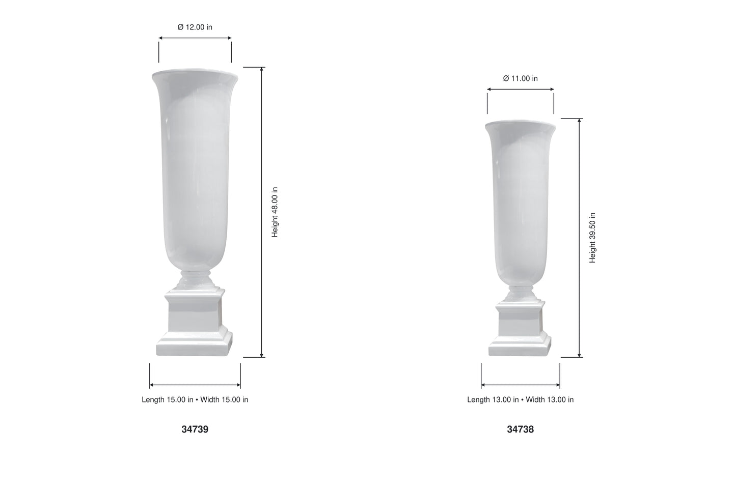 Chari Tapered Fiberglass Urn Floor Vase - Large