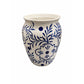 STILL IN PORT - Chinoiserie Ceramic Vase With All-Over Floral Vine Motif and Flared Distressed Rim