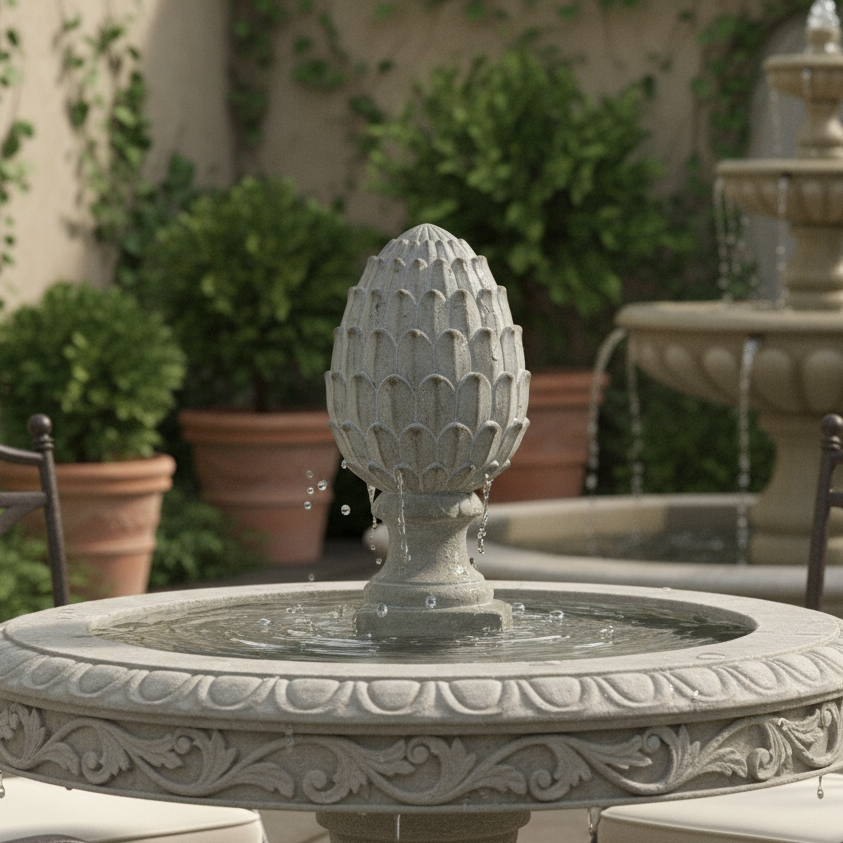 Kailea Cement Artichoke Figurine