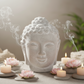 Navin Cement Buddha Head Sculpture