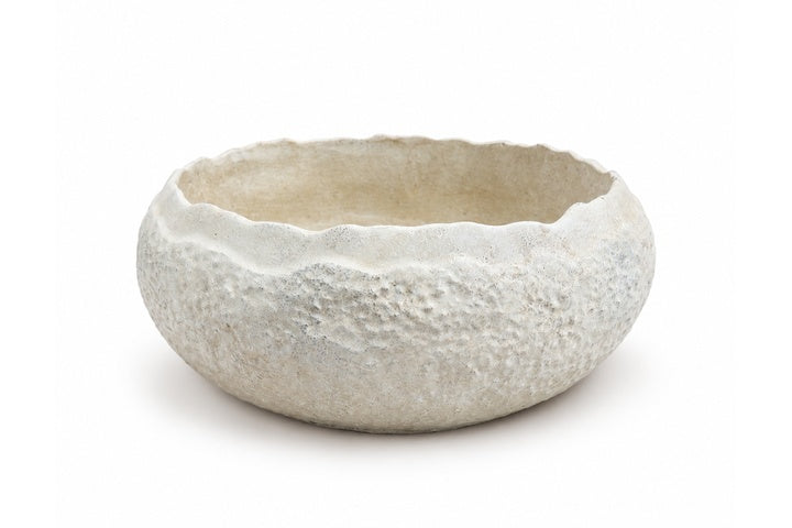 Ceramic LG Low Bowl Planter Off White