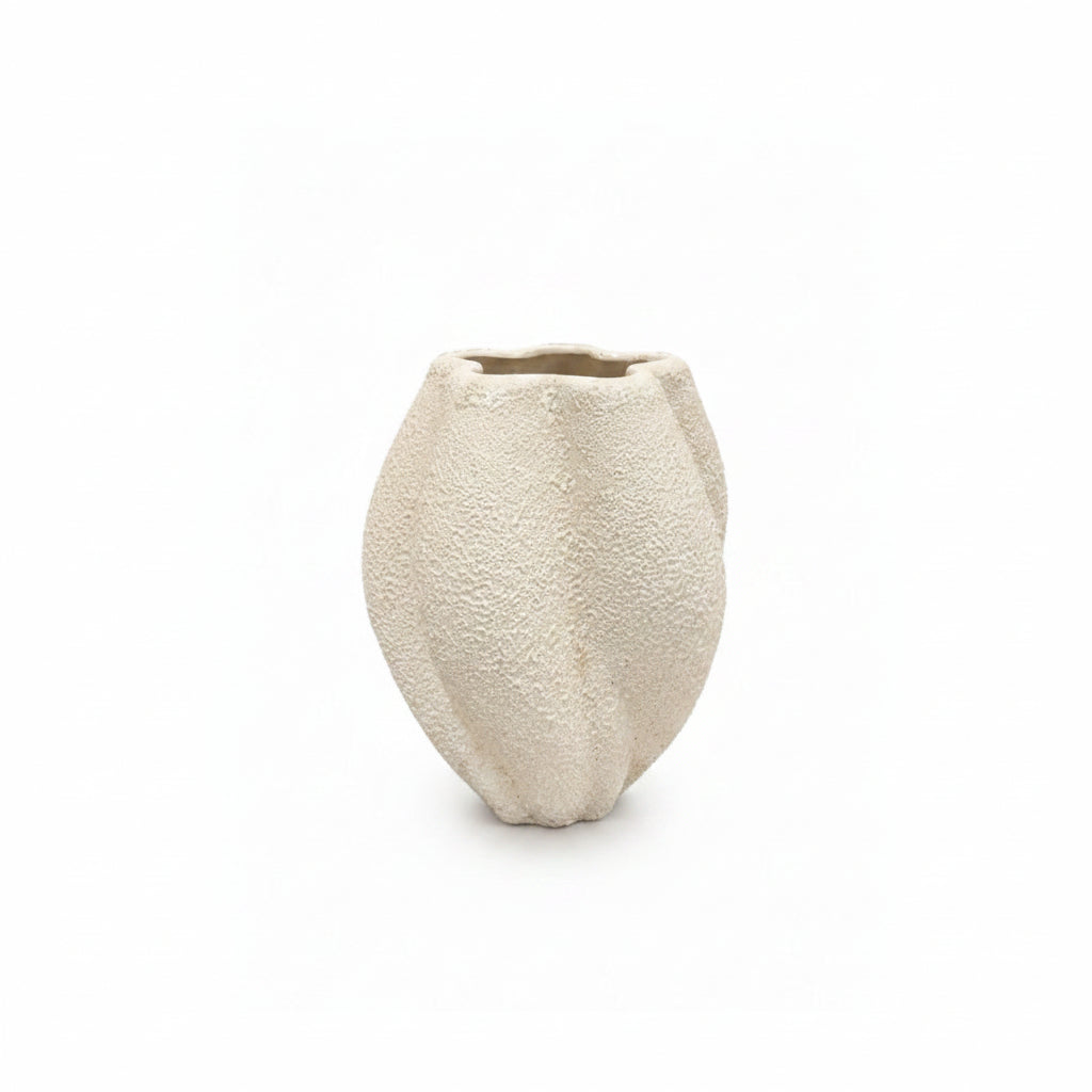 Carline Twisted Lobed Ceramic Vase