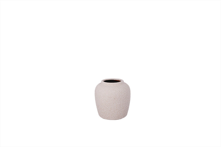 Ovoid Ceramic Vase With Rough Pebbled Surface