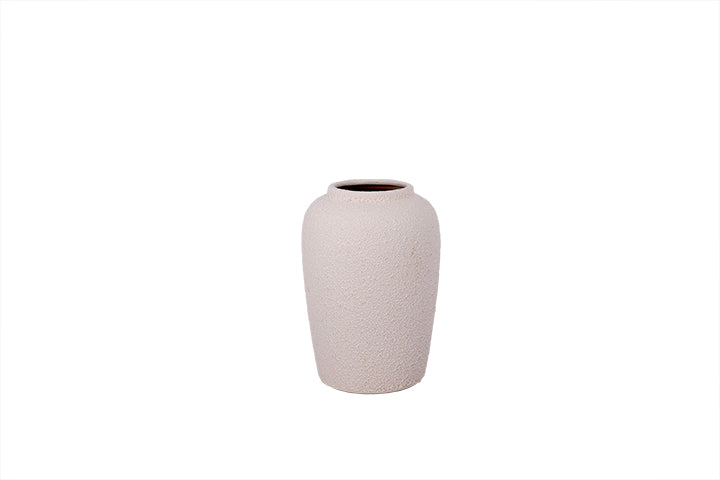 Ovoid Ceramic Vase With Rough Pebbled Surface