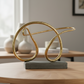 Jaxie Metal Pretzel Abstract Sculpture on Rectangle Base