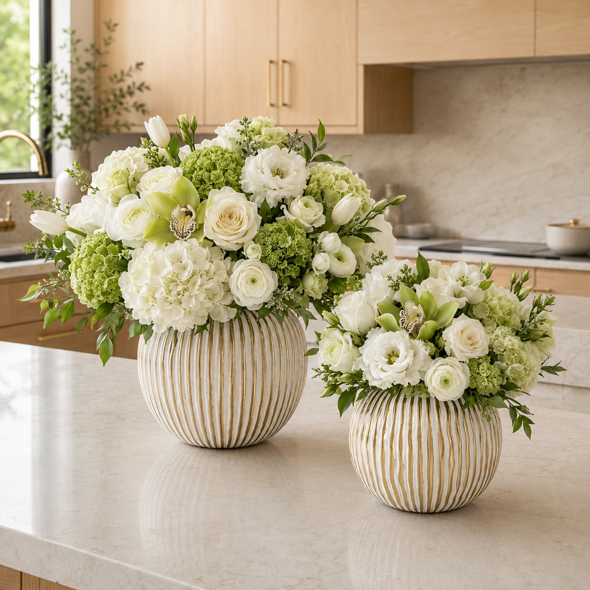 Tara Ribbed Ovoid Ceramic Vase