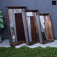 Wood Tray Stained Wood Finish Brown 3.5"H