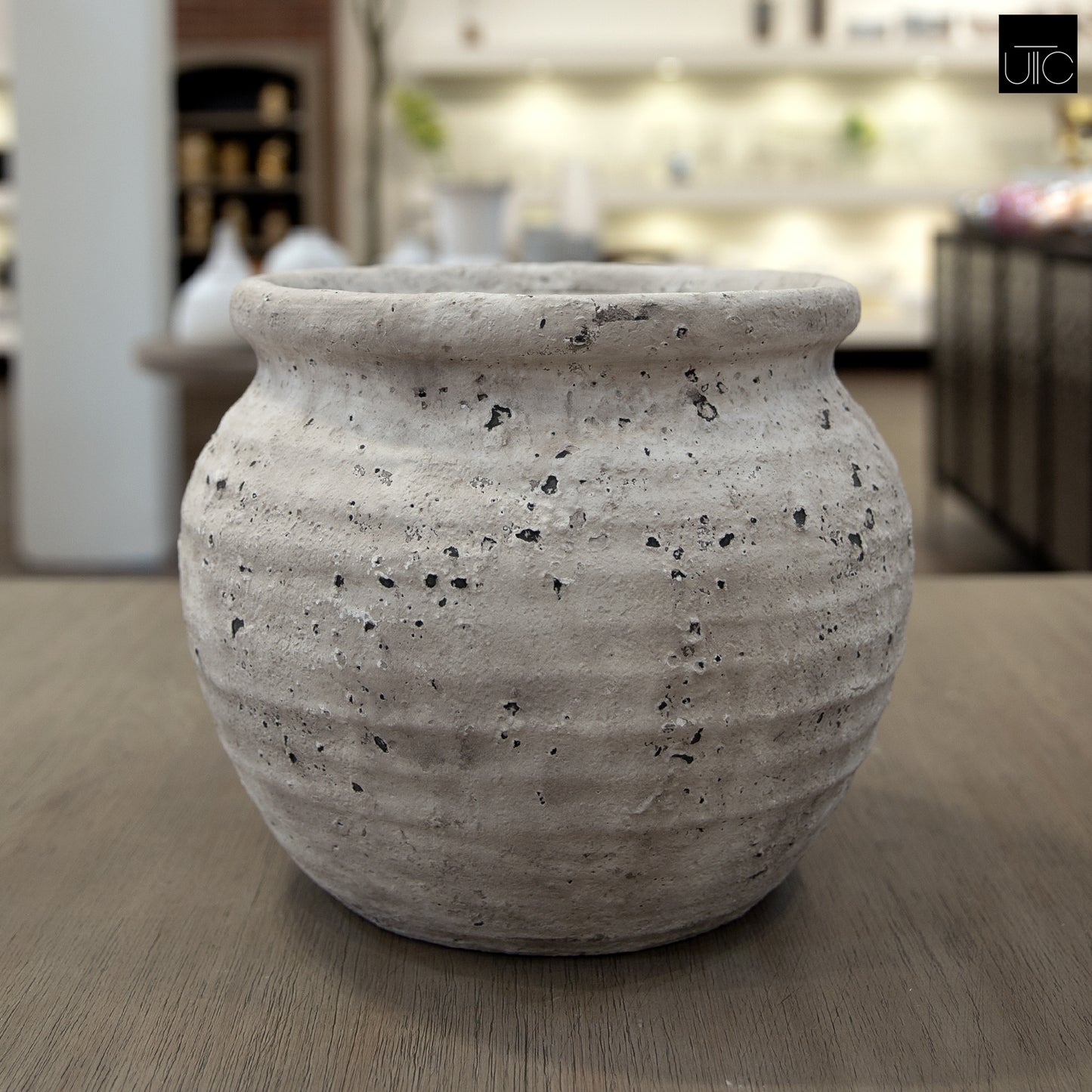 Kamilia Rustic Bell-Shaped Cement Planter