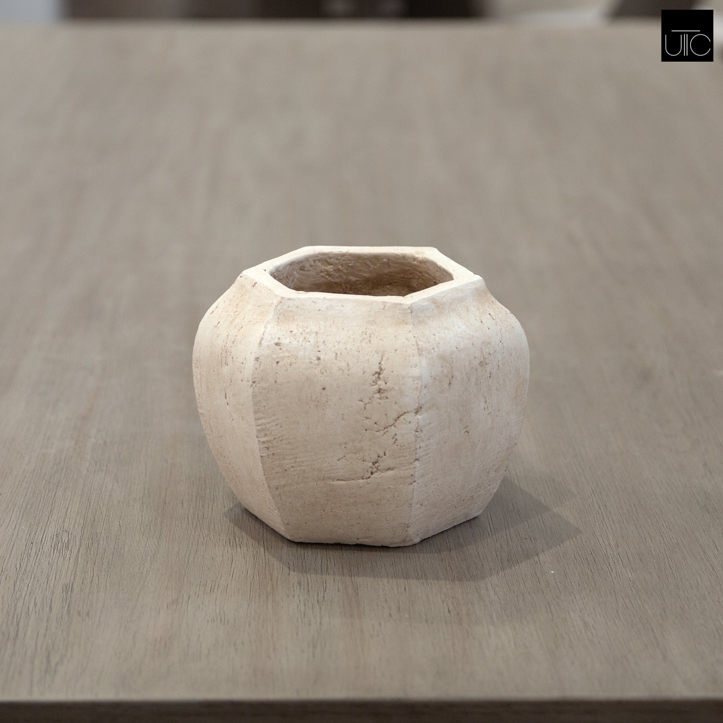 Misu Handcrafted Faceted Terracotta Planter Vase