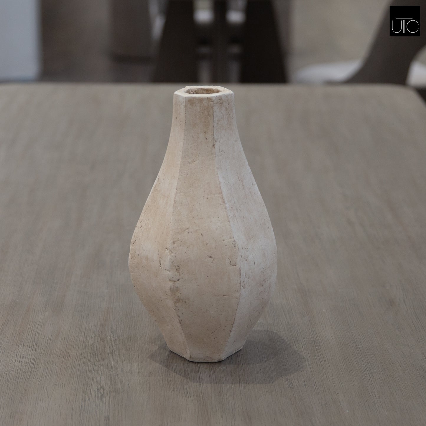 Nixie Handcrafted Faceted Pear-Shaped Terracotta Vase
