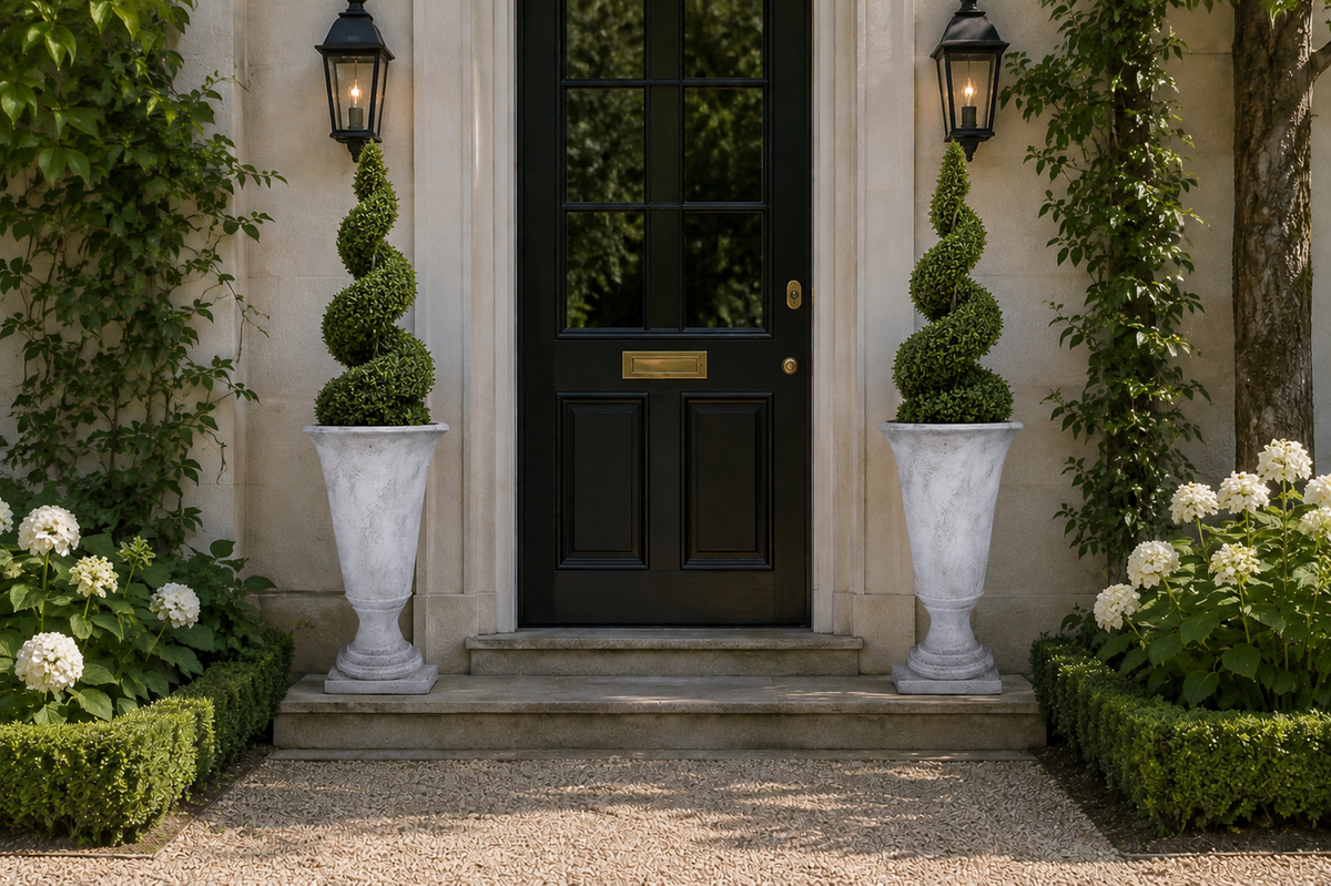Niya Classic Fiberglass Urn Planter with Pedestal