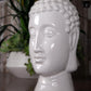 Sayuri Gloss White Buddha Head Sculpture