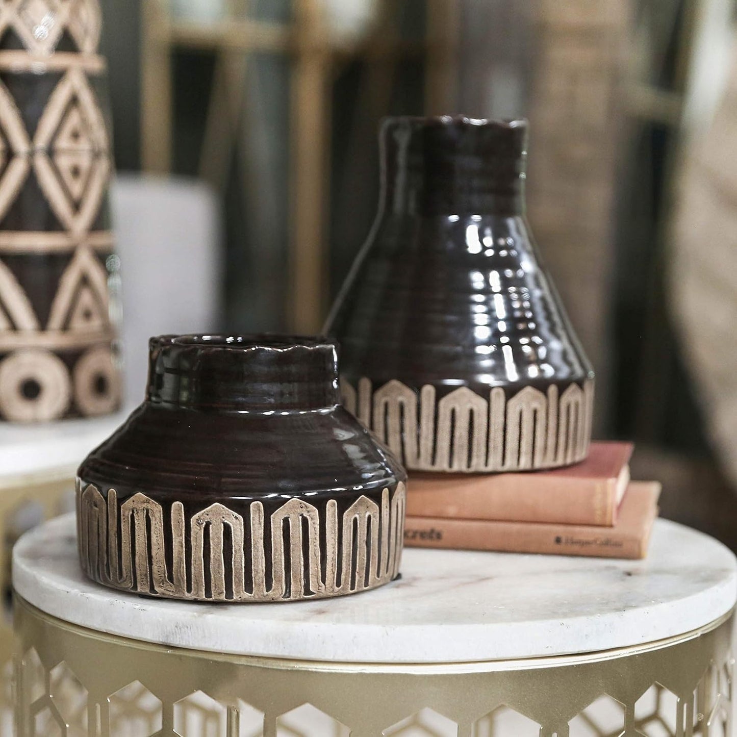 Ciro Tribal Band Ceramic Vase