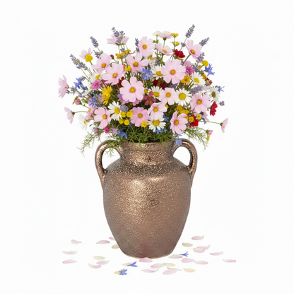 Finja Ceramic Amphora Vase with Lava Texture