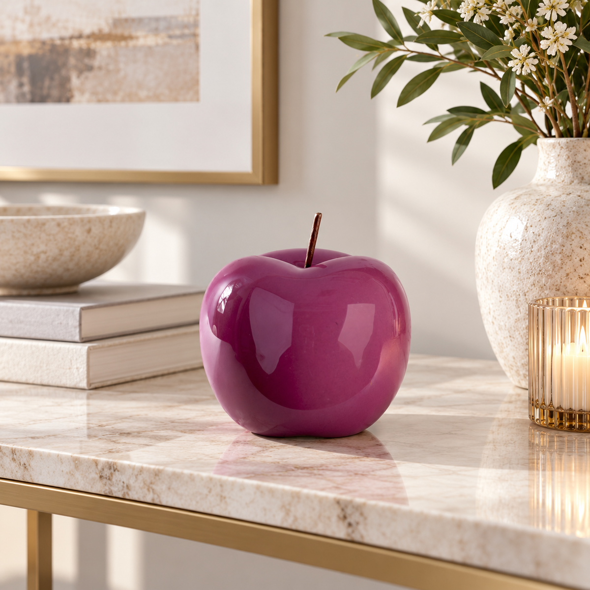 Sorrel Pearlescent Apple Decor