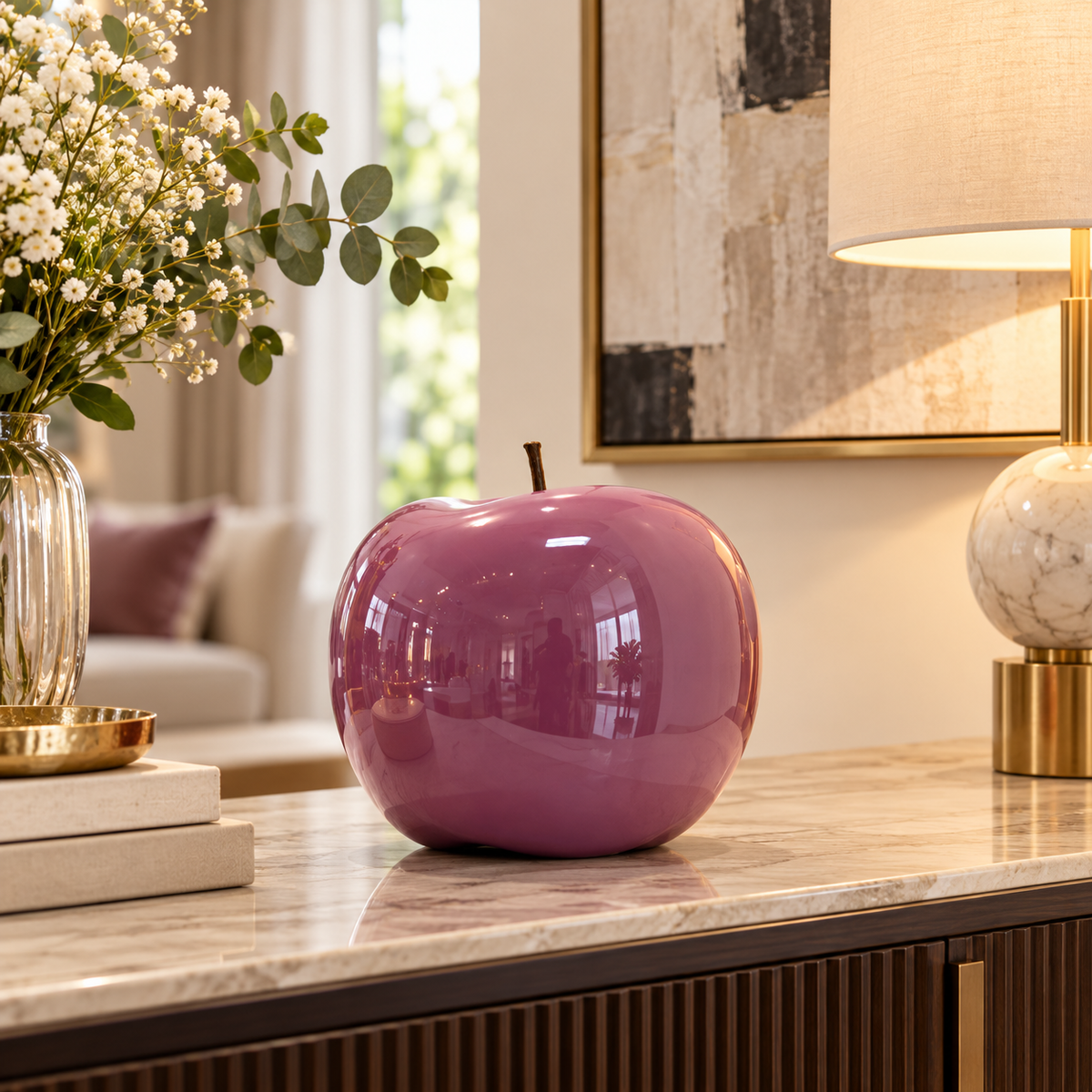 Sorrel Pearlescent Apple Decor