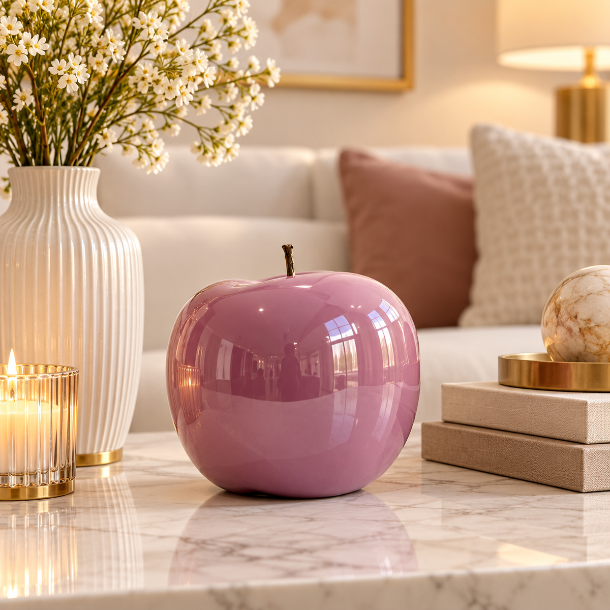 Sorrel Pearlescent Apple Decor