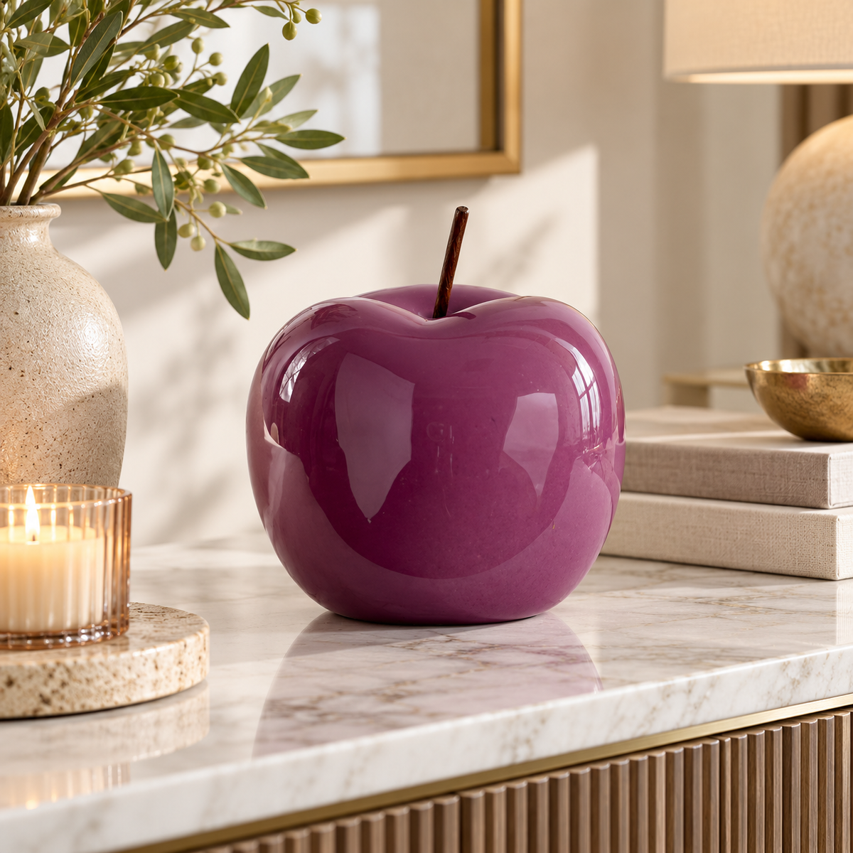 Sorrel Pearlescent Apple Decor